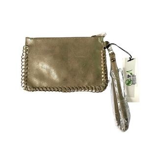 Emperia 9 inch Clutch, Metallic Gold & Chain Handbag Wristlet Faux Leather NWT